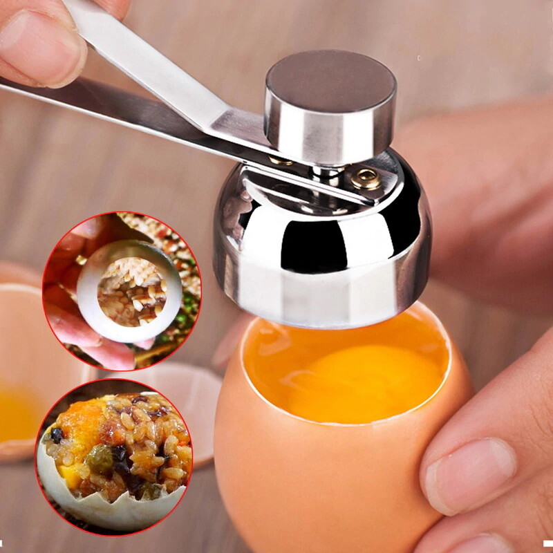 Stainless Steel Egg Topper Cutter Shell Opener Boiled Raw Egg Cracker Knocker gallery