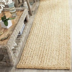 Jute Rug Carpet Runner Natural Rectangle Handmade Rustic Look Braided Stylish