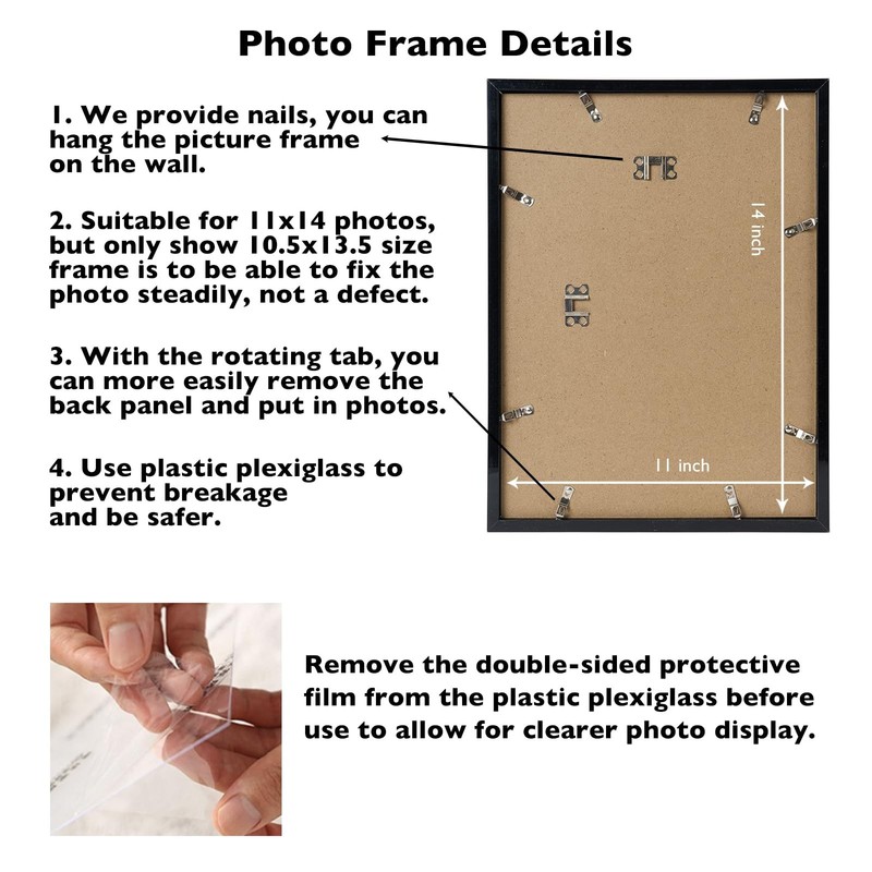11x14 Picture Frame, Black Poster Frame, 14x11 Picture Frame Black Wall Mounting gallery