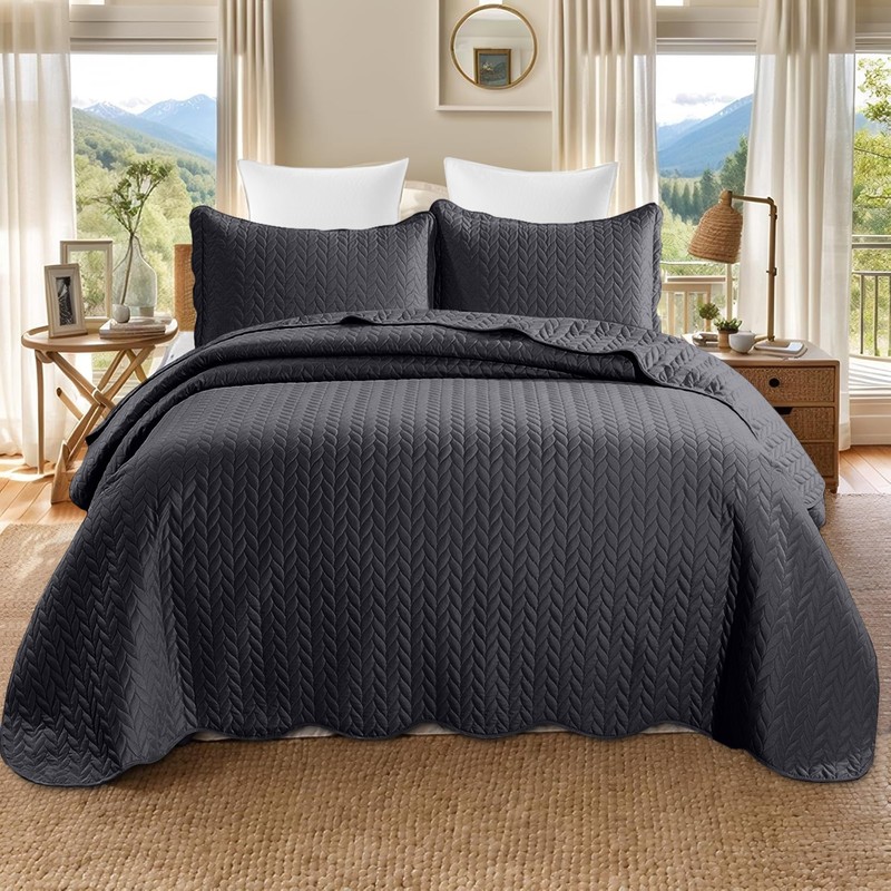 Ultra Soft Bedspread Light Weight Quilt Coverlet Bed Throw Bedding Set All Sizes gallery