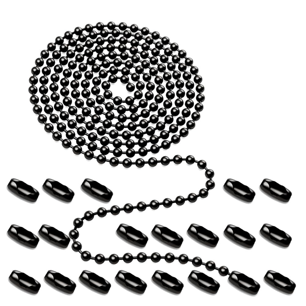 Black Ceiling Fan Pull Chain,160" Rustproof 3mm Beaded Ball Pull Chain Extension gallery