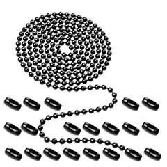 Black Ceiling Fan Pull Chain,160″ Rustproof 3mm Beaded Ball Pull Chain Extension