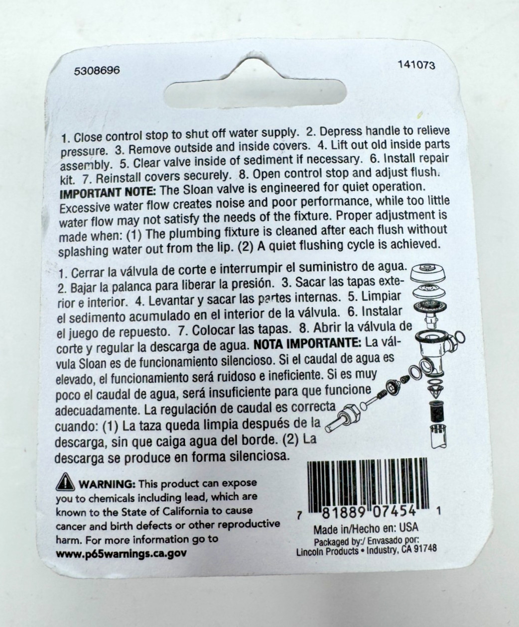 H-553 24 Pack Genuine SLOAN Flushometer Adjustable Tailpiece O-Ring 131073 gallery