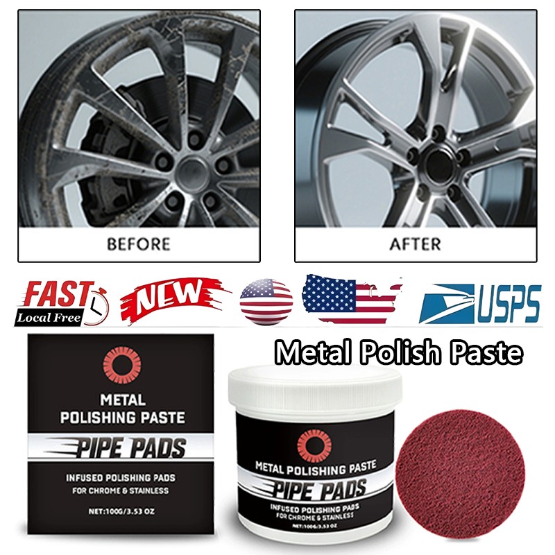Metal Polish Paste Protectant Scratch Remover Pipe Infused Polishing Pads100g gallery