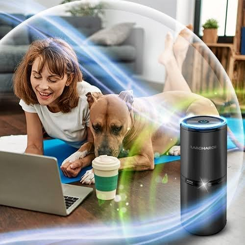 Labcharge Small Ionic Air Purifier for Home & Bedroom – Silent HEPA Filter – Cov gallery
