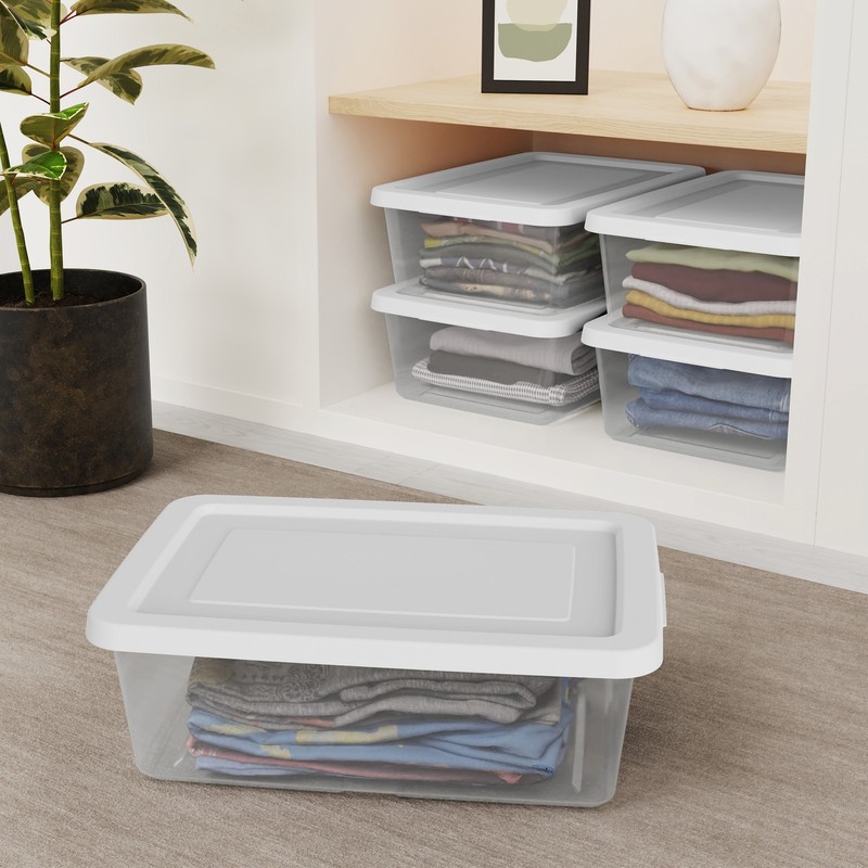 Sterilite 12Qt Storage Box, Stackable Plastic Container, Home Organizer, 12 Pack gallery