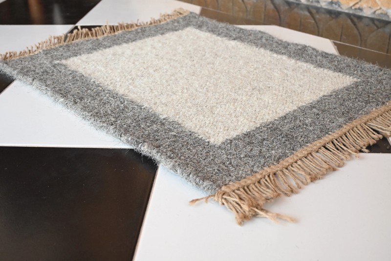 Rugmoda Cotton Grey & Ivory Bordered Doormat 1.5x2 ft Entryway Accent Rug gallery