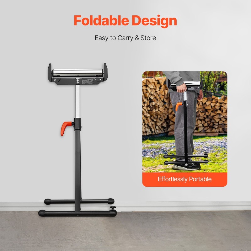 2-Pack Roller Stands Max Load 250 lb Adjustable Height 27-43 in for Woodworking gallery
