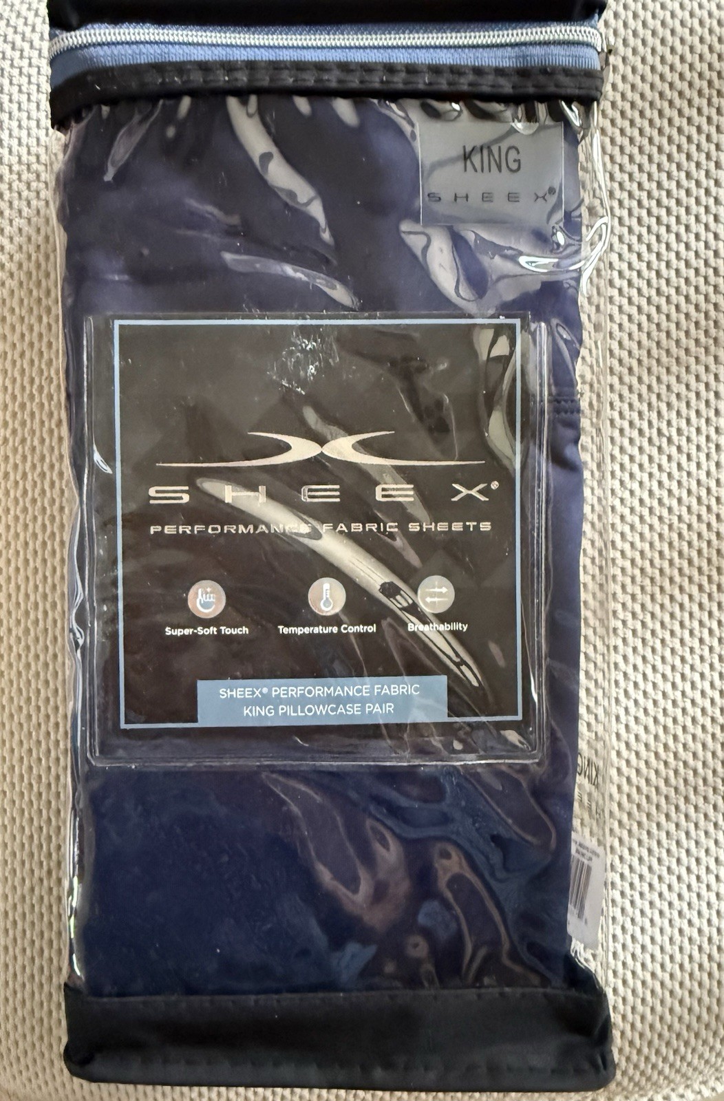 Sheex King Pillowcases Performance Fabric King Pillowcase Pair Navy gallery