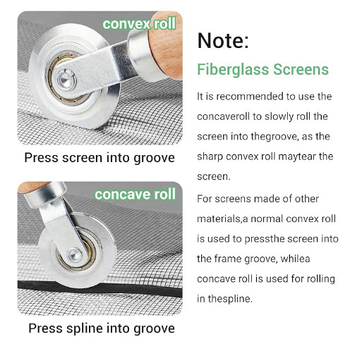 Screen Repair Kit, 32 ft Screen Retainer Spline, Spline Steel Roller, Removal Ho gallery