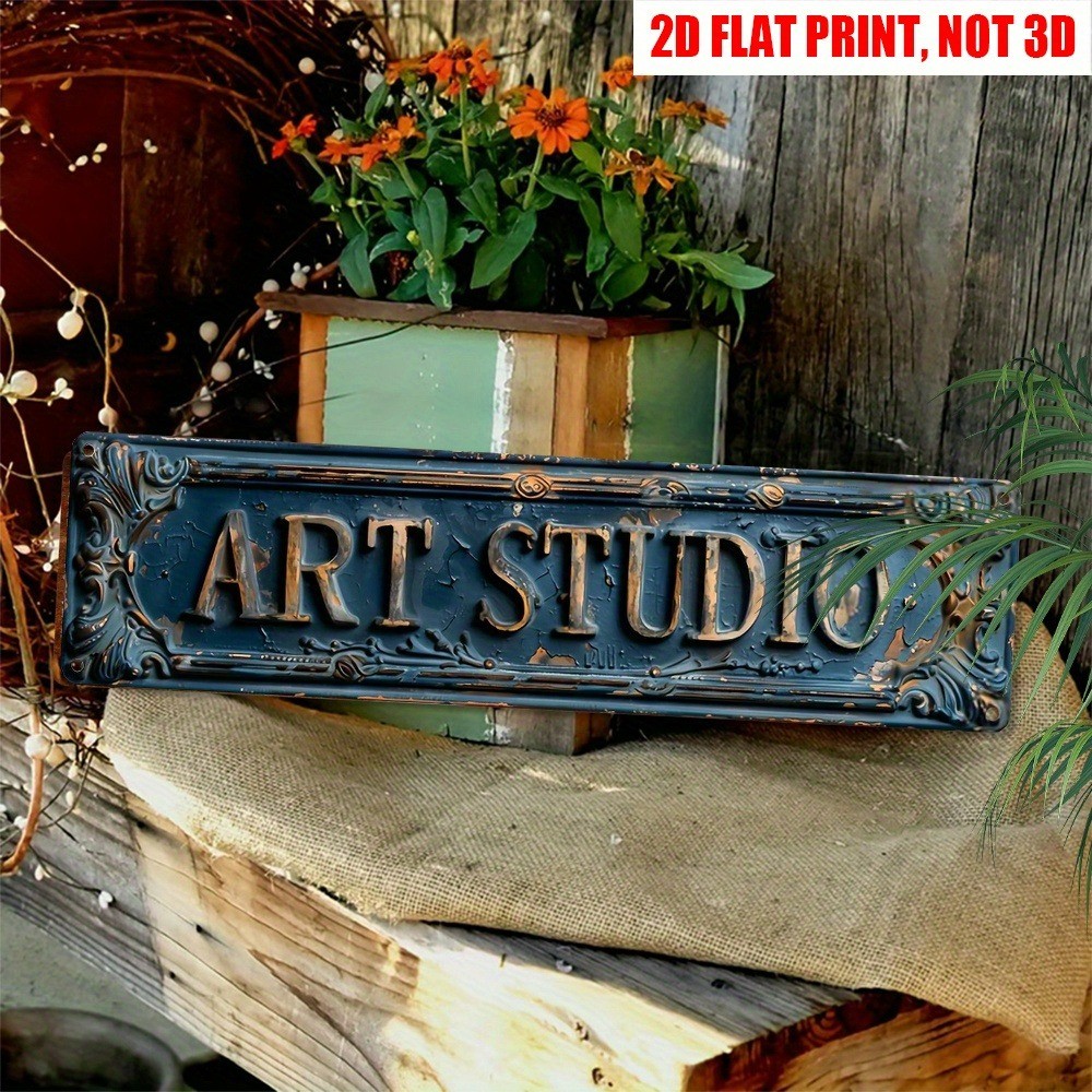 Rustic Art Studio Metal Tin Signs 4x16 Vintage Wall Decor Office Bar Cafe Garage gallery