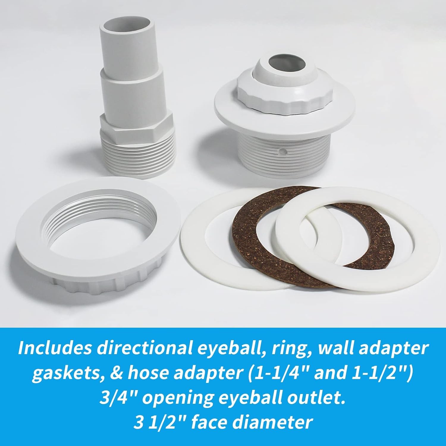 Swimming Pool Return Jet Fitting Complete Adapter Gasket Replacement gallery