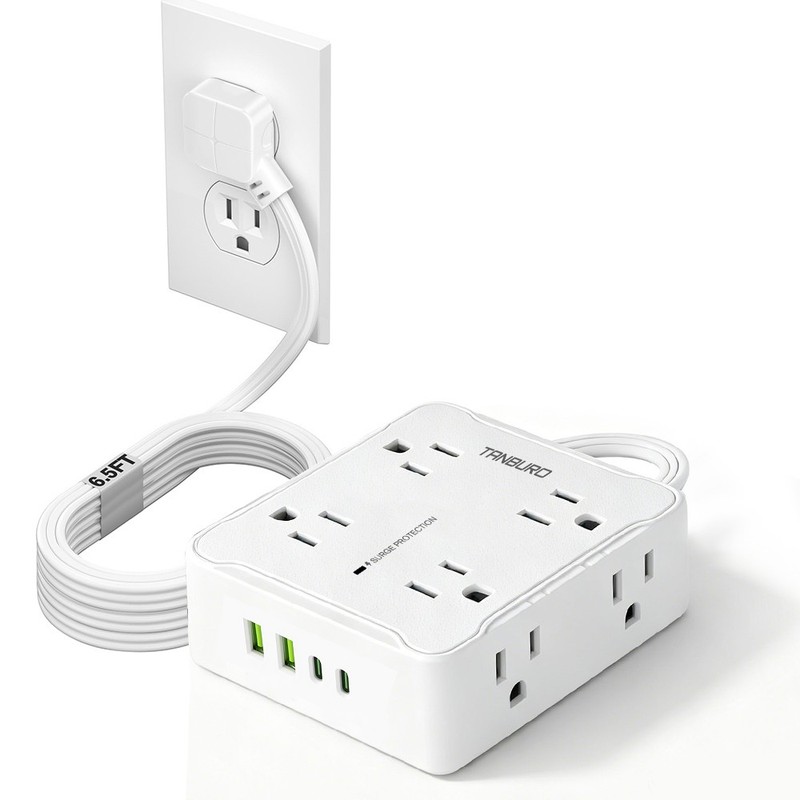 Wall Mountable USB Surge Protector Power Strip +4/6USB Ports 3/8/16 Outlet Plug gallery