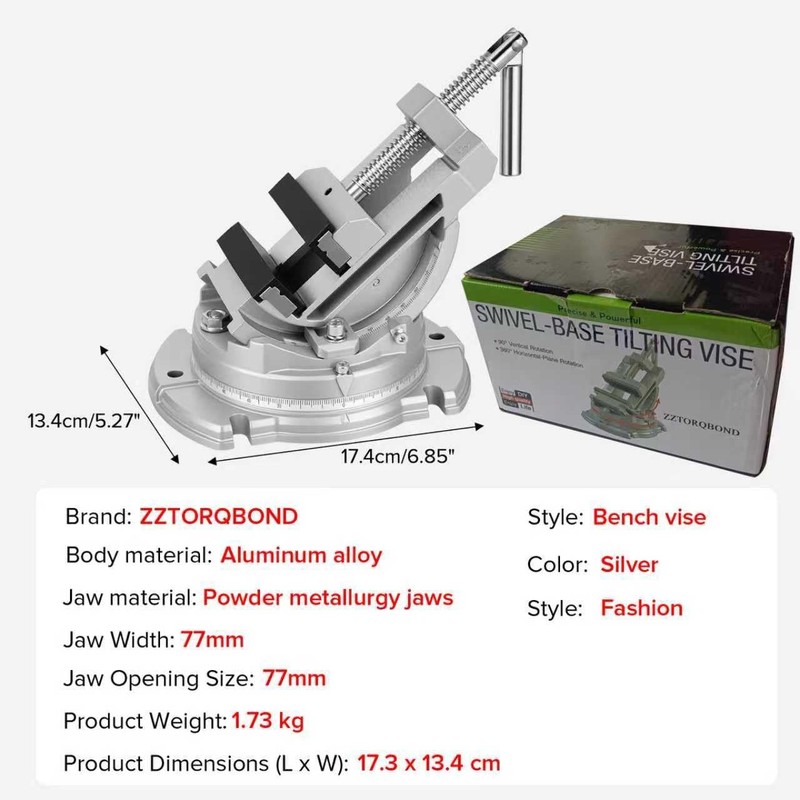 Multi-Angle Bench Clamp with Heavy-Duty Vise Function: 0-90° Tilt, 360° Swive... gallery