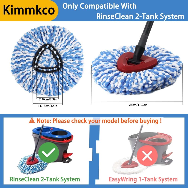 6-Pack Mop Head Replacement for O-Cedar 2-Tank RinseClean Spin Mop Microfiber gallery