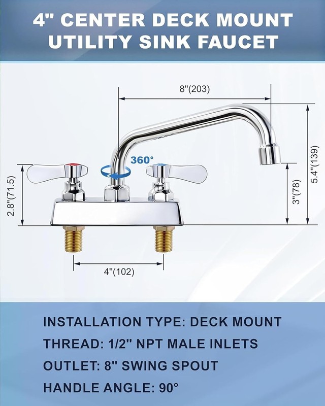 Utility Laundry Sink Faucet,Laundry Room Faucets for Utility Sink 4 inch gallery