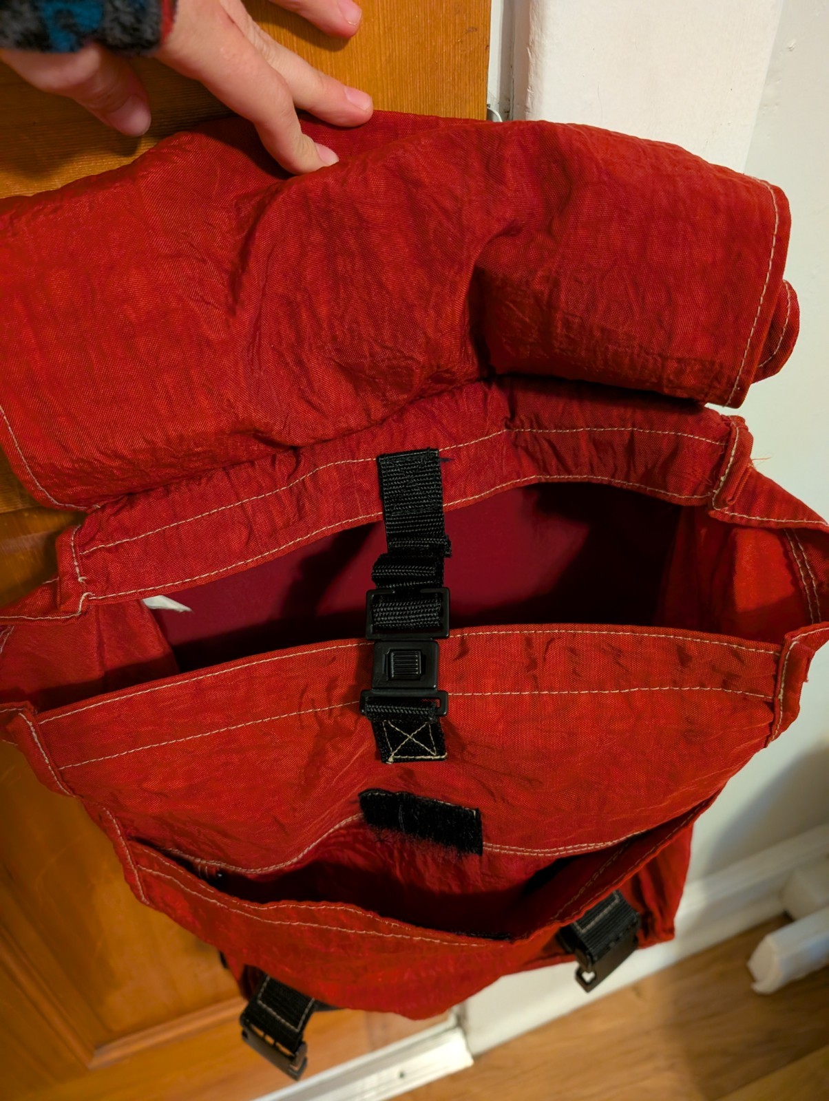 90's Stüssy Outer Gear Backpack - Nylon Crinkle Red 3
