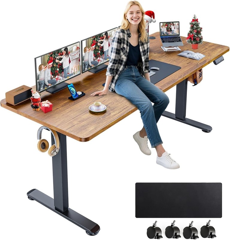 71"x28" Modern Height Adjustable Electric Standing Desk Home Office Computer Tab gallery
