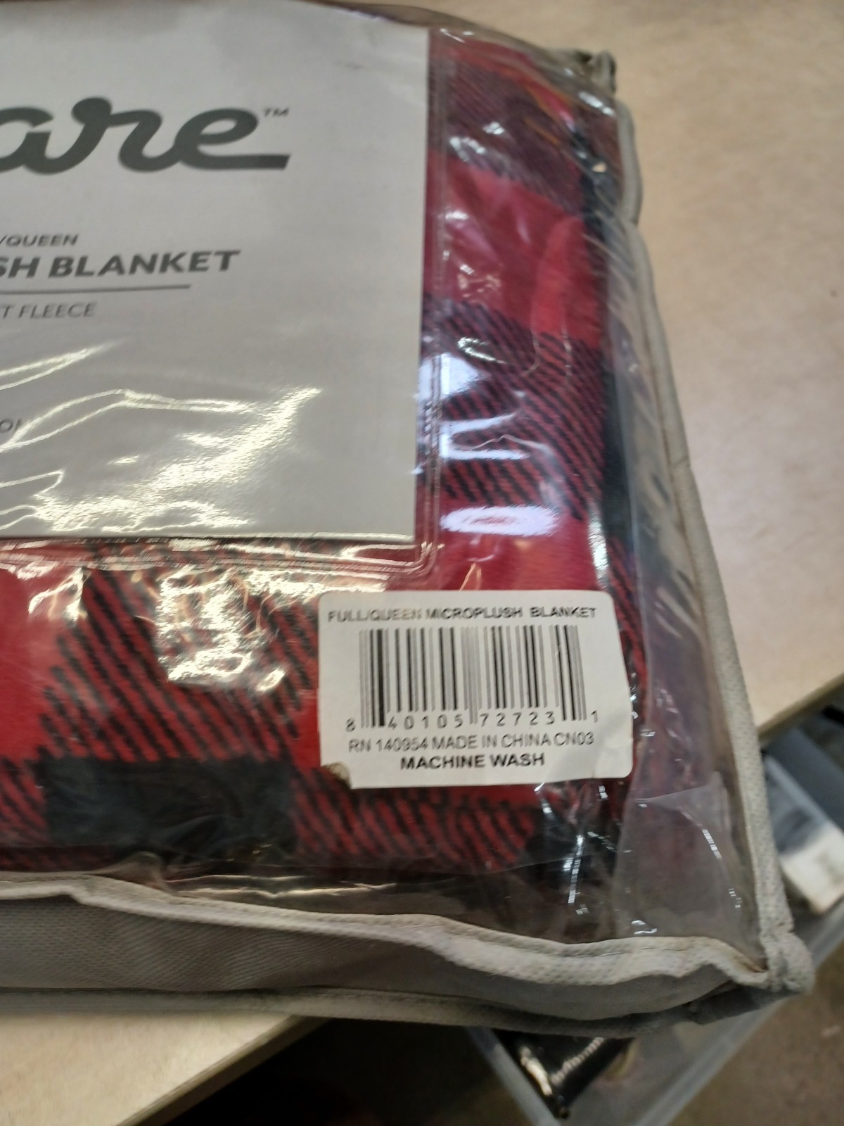 Bare Home Microplush Fleece Blanket Soft & Plush - Full/Queen Plaid - Red/Black gallery
