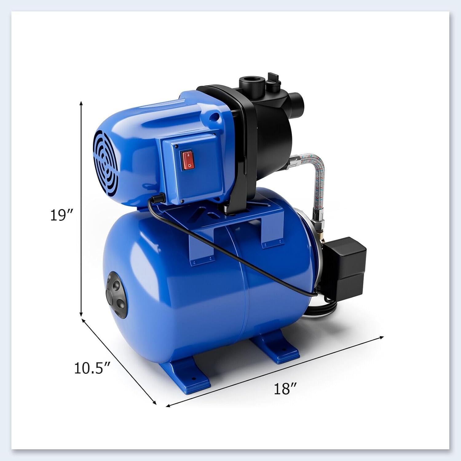1.6 Hp Shallow Well Jet Pump With Pressure Tank 1000 GPH 164 FT Irrigation gallery