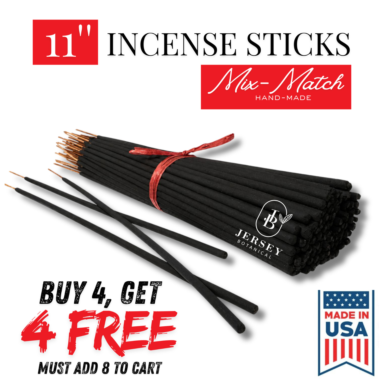 11'' Incense Sticks Bulk 100 Handmade Hand Dipped Buy 4 Get 4 Free gallery