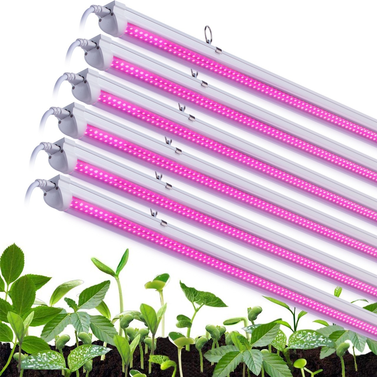 LED Grow Light,Linkable Double Row T8 Integrated Growth Tube Lamp 4ft 45W gallery