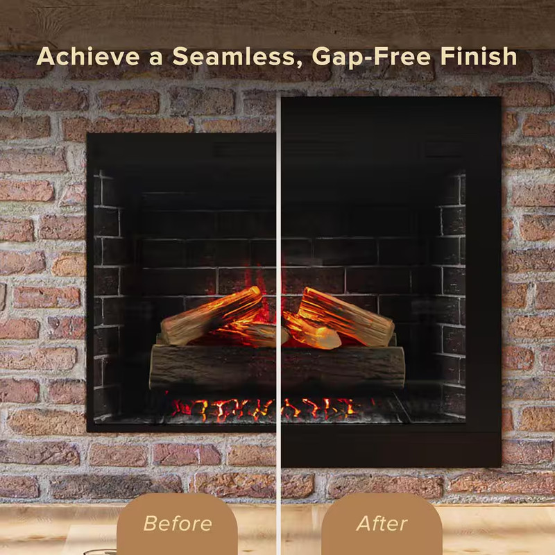 Uptown 33 In. Electric Fireplace Insert Trim Kit Only, 3-Inch Width, Black Metal gallery