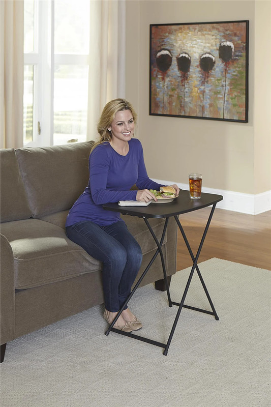 26" Adjustable Height Personal Folding Table, Black gallery