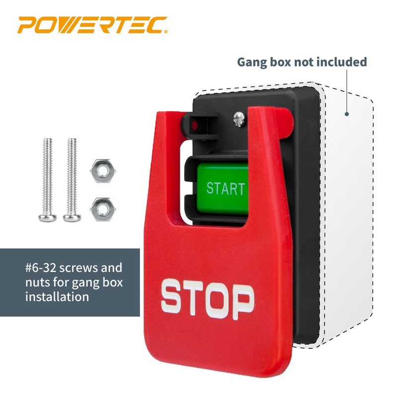 POWERTEC 110/220V Paddle Switch with Screws Installation Hardware Kit (71651) gallery
