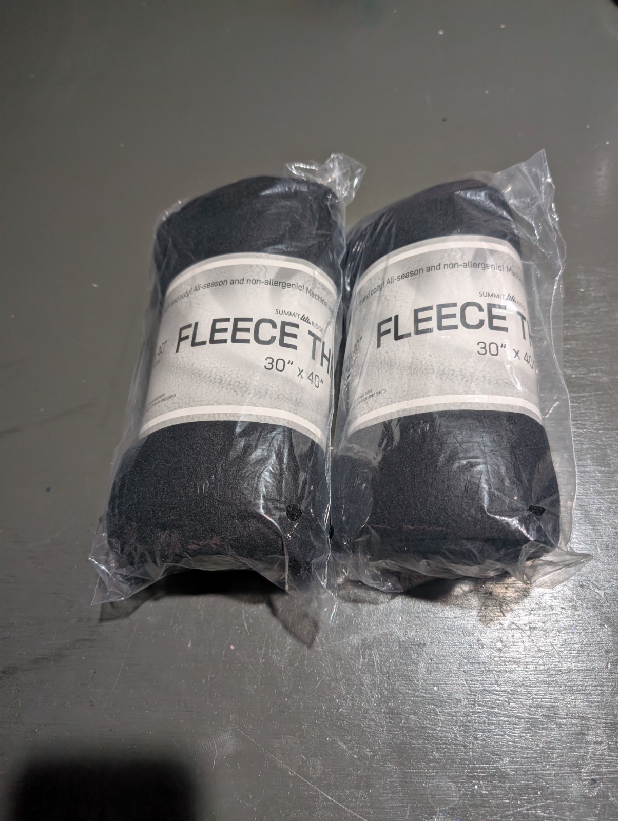 Summit Ridge 2 CT Black Fleece Throw Blankets 30"*40" New In Package gallery