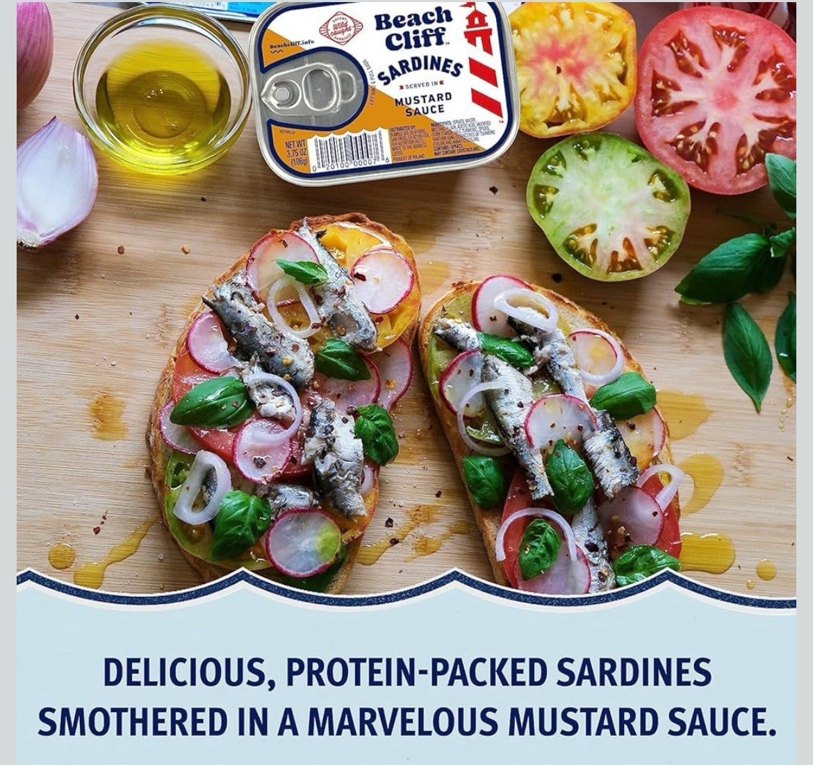 Beach Cliff Wild Caught Sardines in Mustard Sauce, 3.75 oz Can (Pack of 12) gallery