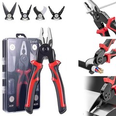 5 IN 1 Plier Set with 5 Interchangeable Tool Heads Wire Stripper Crimping Plier
