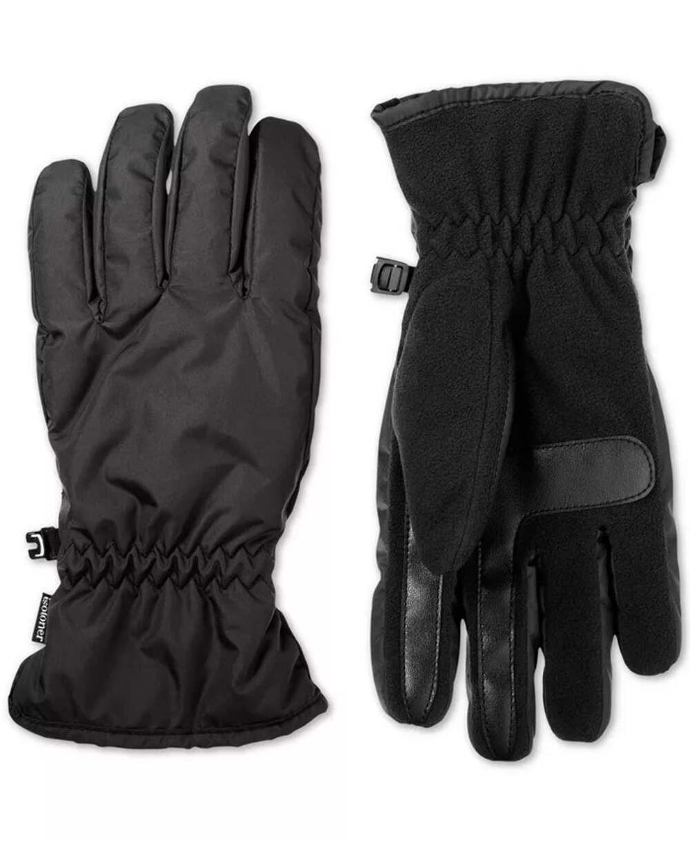 Isotoner Signature Men's Everyday Touchscreen Gloves Gray Size Medium gallery