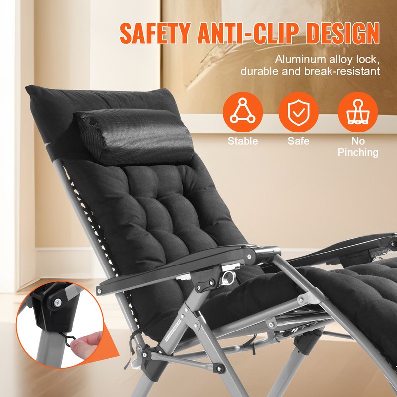 VEVOR Zero Gravity Chair 26" Zero Gravity Recliner Lounge Chair Indoor & Outdoor gallery