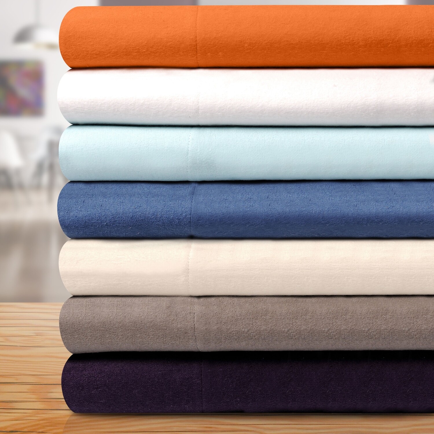 100% Cotton Flannel Bed Sheet Set Solid Flat Sheet Fitted Sheets & Pillow cases gallery