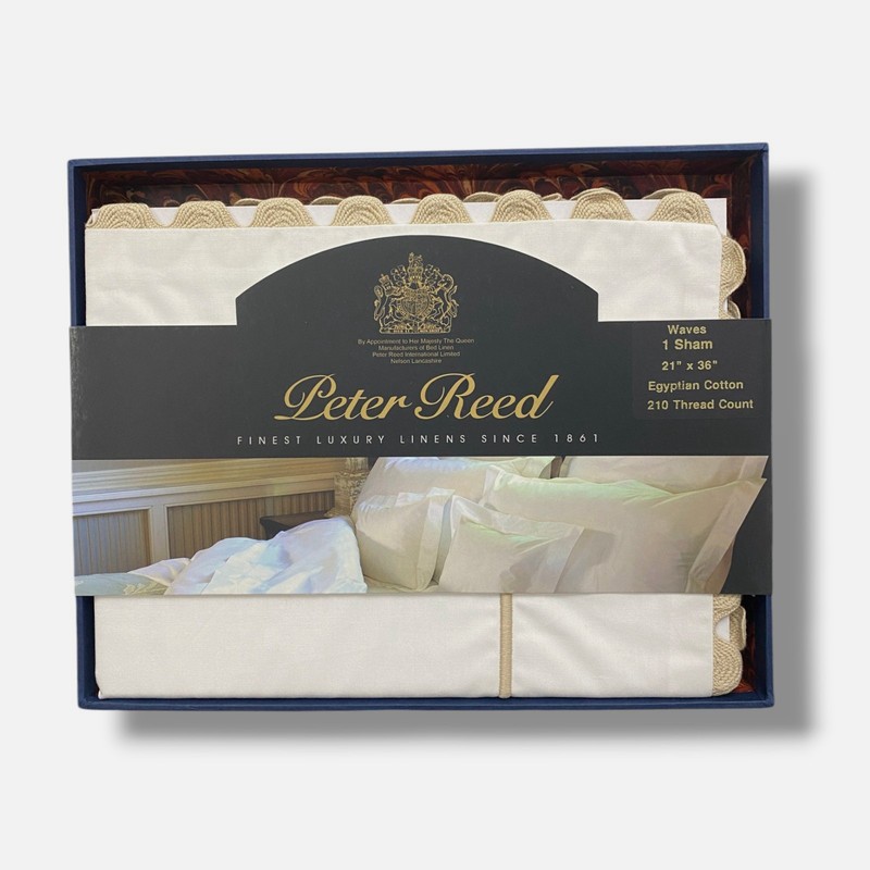 Peter Reed White/Beige Waves Luxurious Egyptian Cotton King' Size Sham gallery