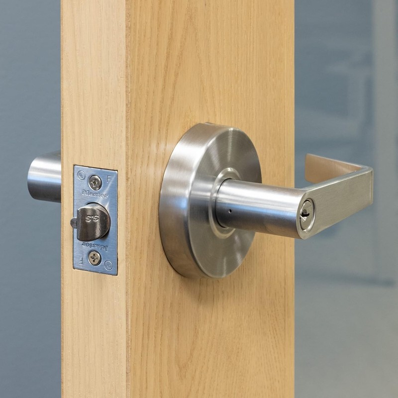 Master Lock Keyed Entry Door Lock, Brushed Chrome Finish Commercial Door Handle, gallery