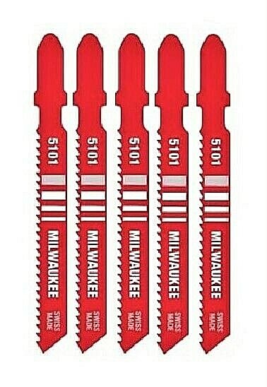 MILWAUKEE Jig Saw Blade Set 5 pc 3 Inch 14TPI T-Shank Metal CHE 48-42-5101 gallery