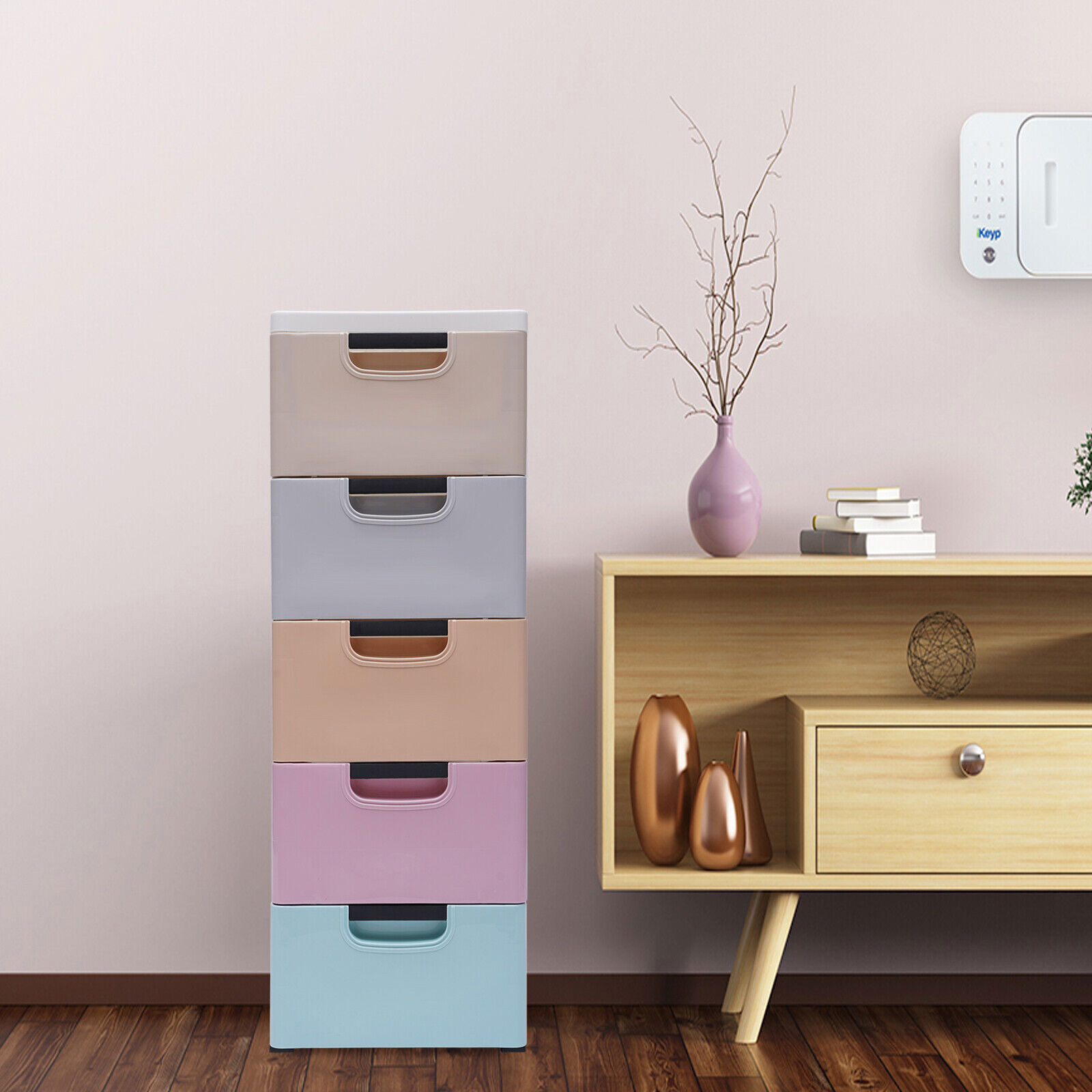 5-Tier Plastic 5 Drawers Dresser Storage Cabinet Bedroom Chest Closet Organizer gallery
