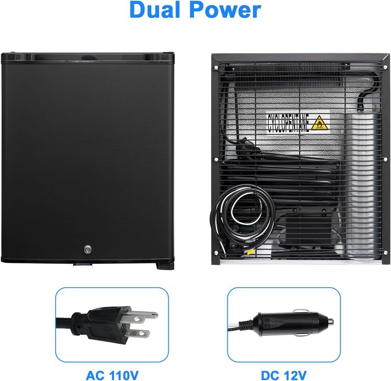 Smad 12V/110V Compact Refrigerator Freightliner Cascadia Truck Mini Fridge Lock gallery