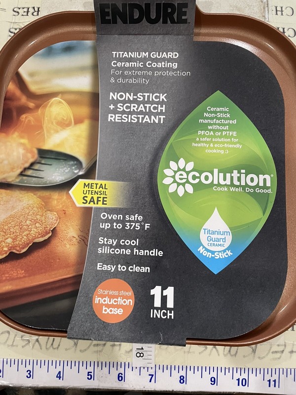 Ecolution Endure 11 Inch Nonstick Griddle | Induction Base | Oven Safe, Copper gallery