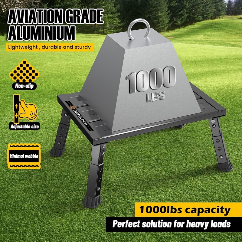 Adjustable RV Step Stool, 3-Step Height Adjustment, Foldable Legs, Wide Anti-Sli gallery