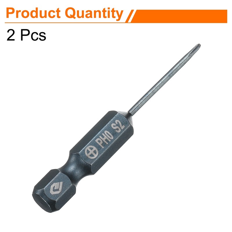 2pcs PH0 Screwdriver Tip 1/4" 5cm Magnetic Steel Rod S2 for [Brand] gallery