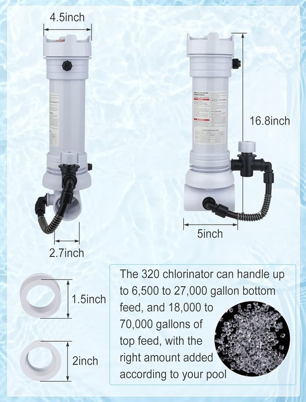 For Rainbow 320 Automatic In-Line Chlorine/Bromine Feeder Pentair (R171096) gallery