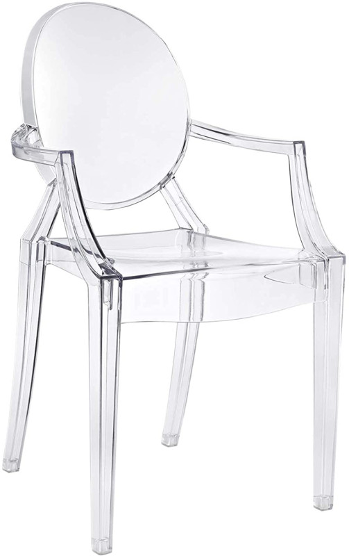 Modway Casper Modern Acrylic Stacking Kitchen and Dining Room Arm Chair Clear gallery