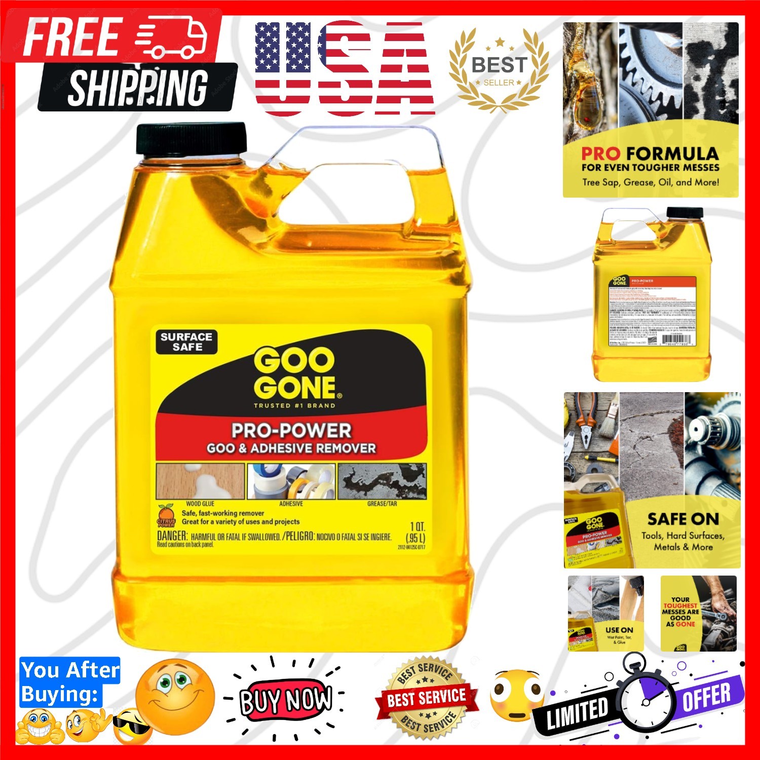 Pro-Power - Professional Strength Adhesive Remover - 32 Fl. Oz. Jug gallery