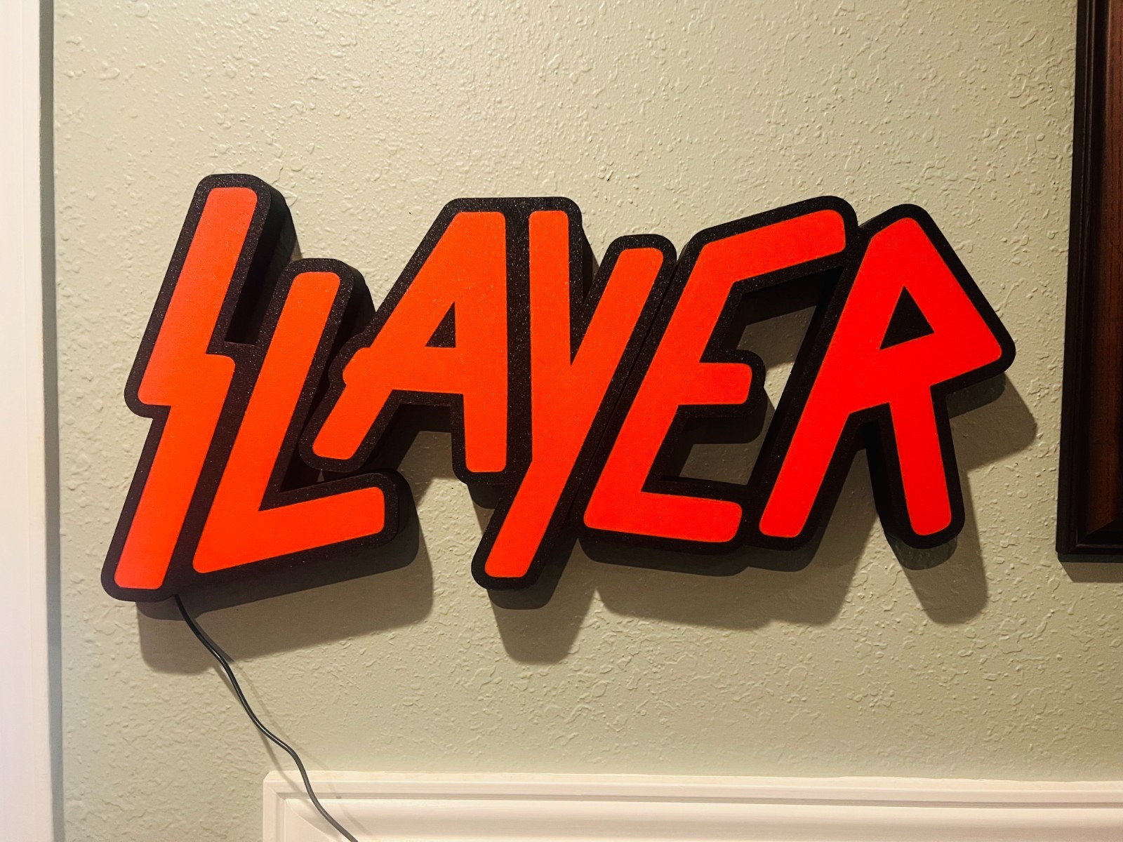 Slayer LED Light Sign 24V LED Dimmable Rock Band Decor Lamp 27" x 12" x 1.5" gallery