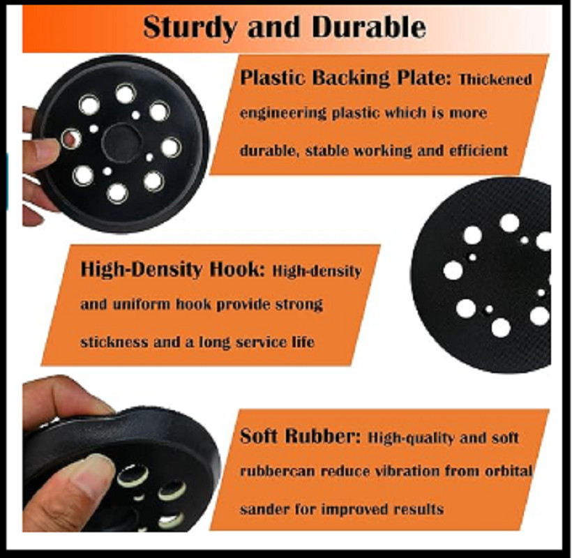 5 Inch 8 Hole Hook and Loop Sander Pad for Ridgid R2600, R2601 5" gallery