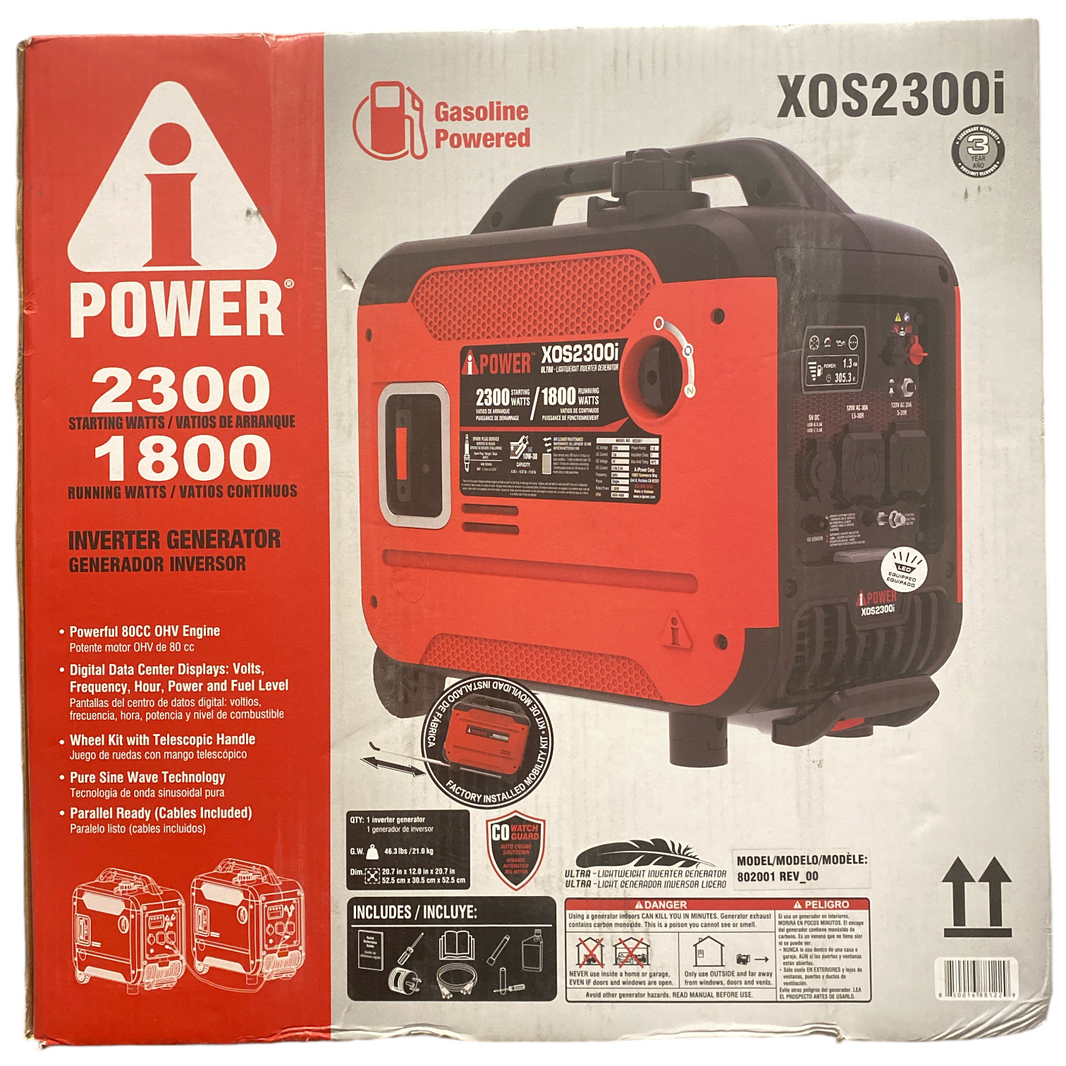 A-iPower Lightweight & Portable Inverter Generator with CO Sensor, 2300-Watt gallery