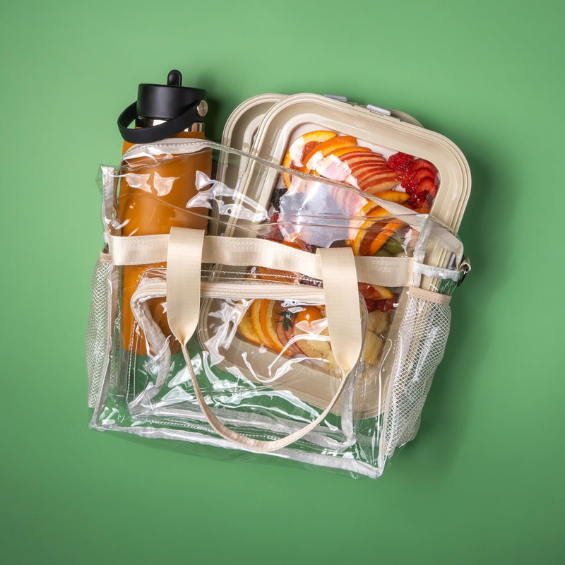 | Portable Snack Tray | Rectangle 2-Pack | Cream White | Reversible Stretch Lid gallery